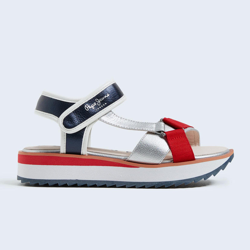 Pepe Jeans Sandały ALEXA WALK junior girl PGS90181-255 czerwony - - #tag1# - #tag2# - #tag3# - #tag4#