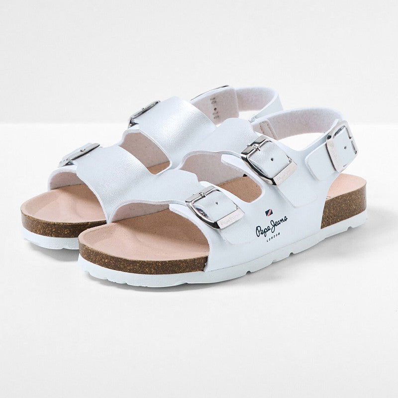 Pepe Jeans Sandały BIO CORP GIRL K junior girl PGS90186-800 WHITE -  - #tag1# - #tag2# - #tag3# - #tag4#