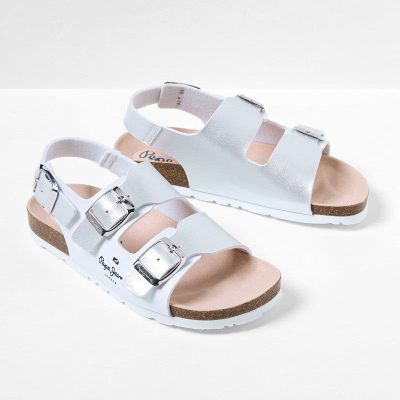 Pepe Jeans Sandały BIO CORP GIRL K junior girl PGS90186-800 WHITE -  - #tag1# - #tag2# - #tag3# - #tag4#