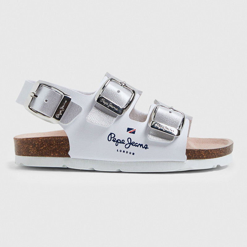 Pepe Jeans Sandały BIO CORP GIRL junior girl PGS90185-800 WHITE - - #tag1# - #tag2# - #tag3# - #tag4#