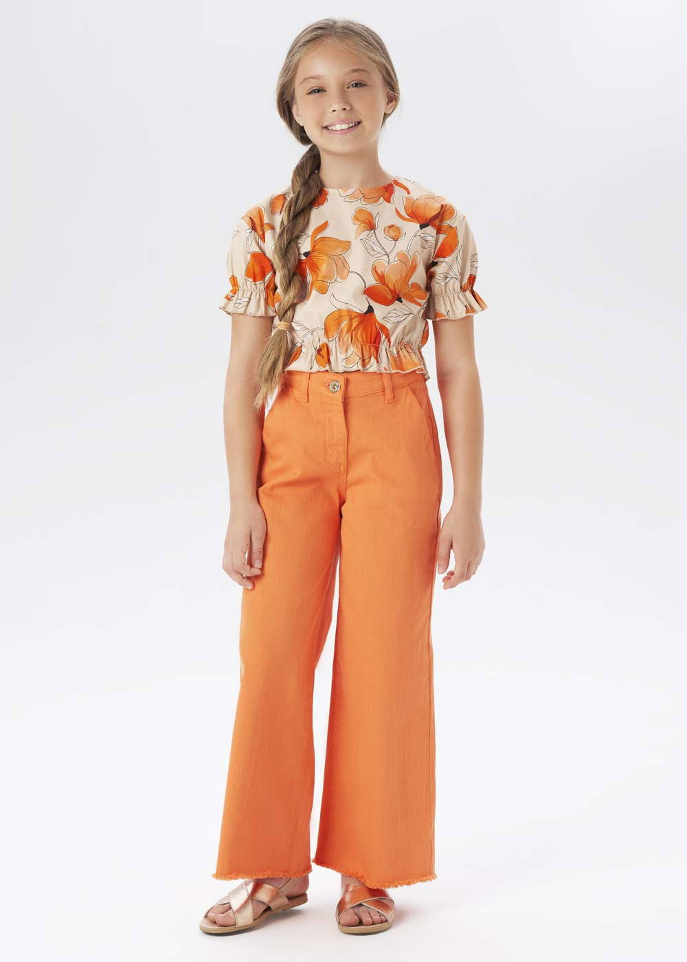iDO 46545-1853 Spodnie szerokie dziewczynka kolor pomarańcz -  - #tag1# - #tag2# - #tag3# - #tag4#