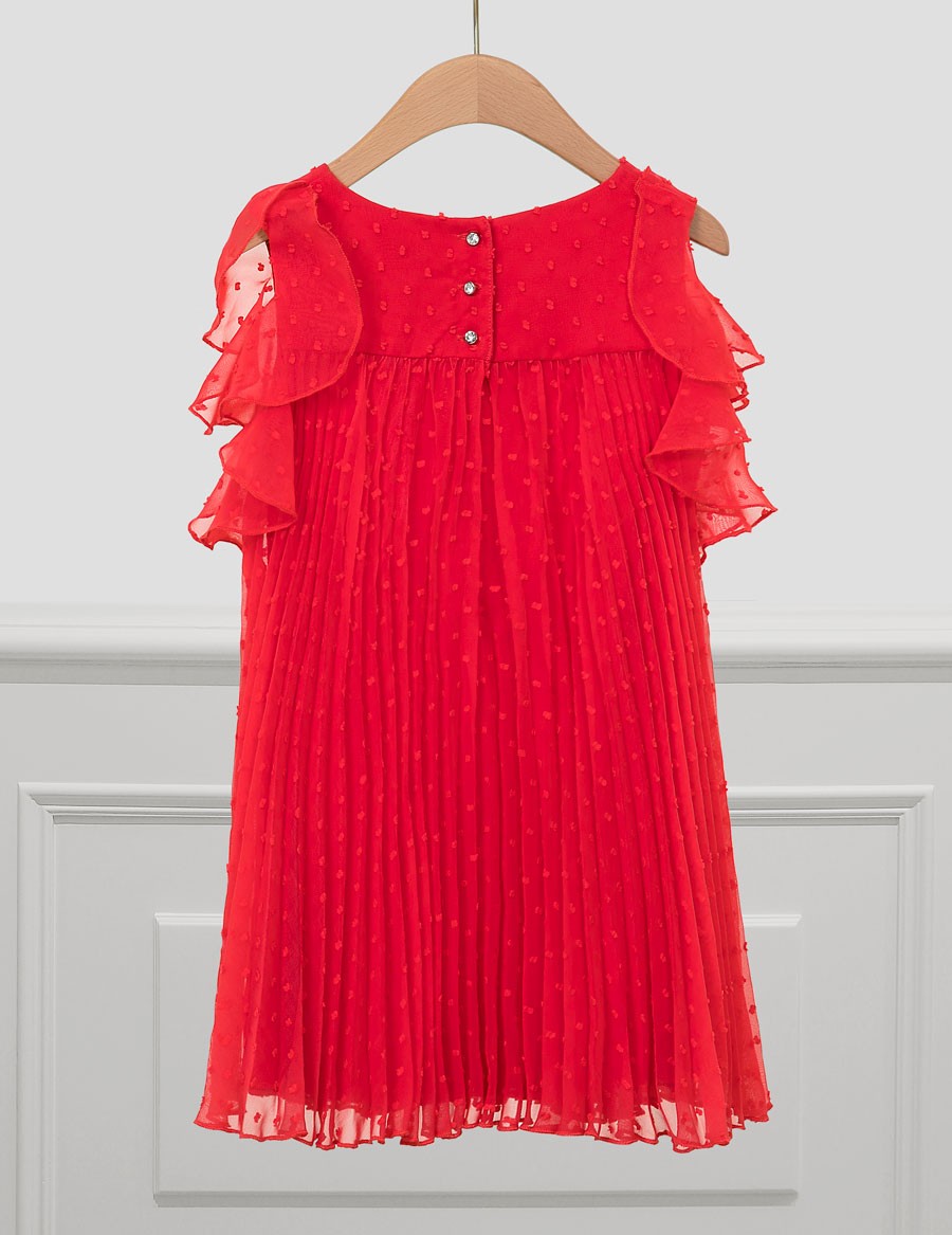 Pleated dress for girls Abel & Lula 5036-62 Red