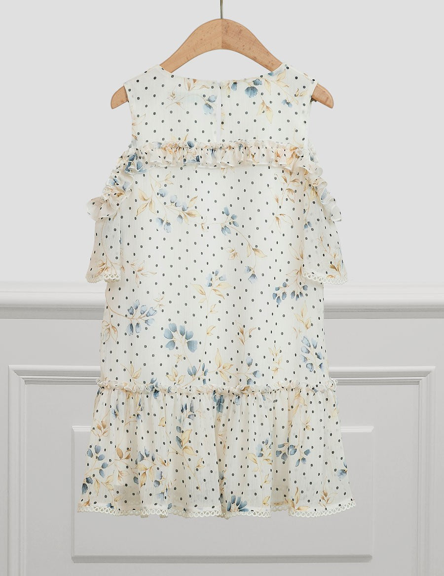 Abel & Lula 5047-4 Navy blue dress for girls with ruffles