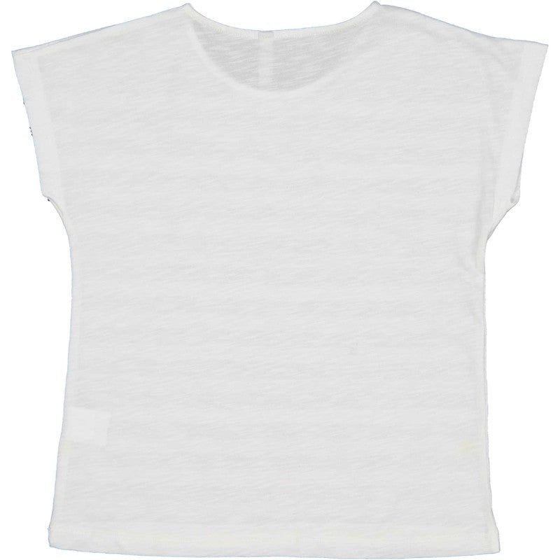 t-shirt with sequins for girls Birba&Trybeyond 24445-10E cream color