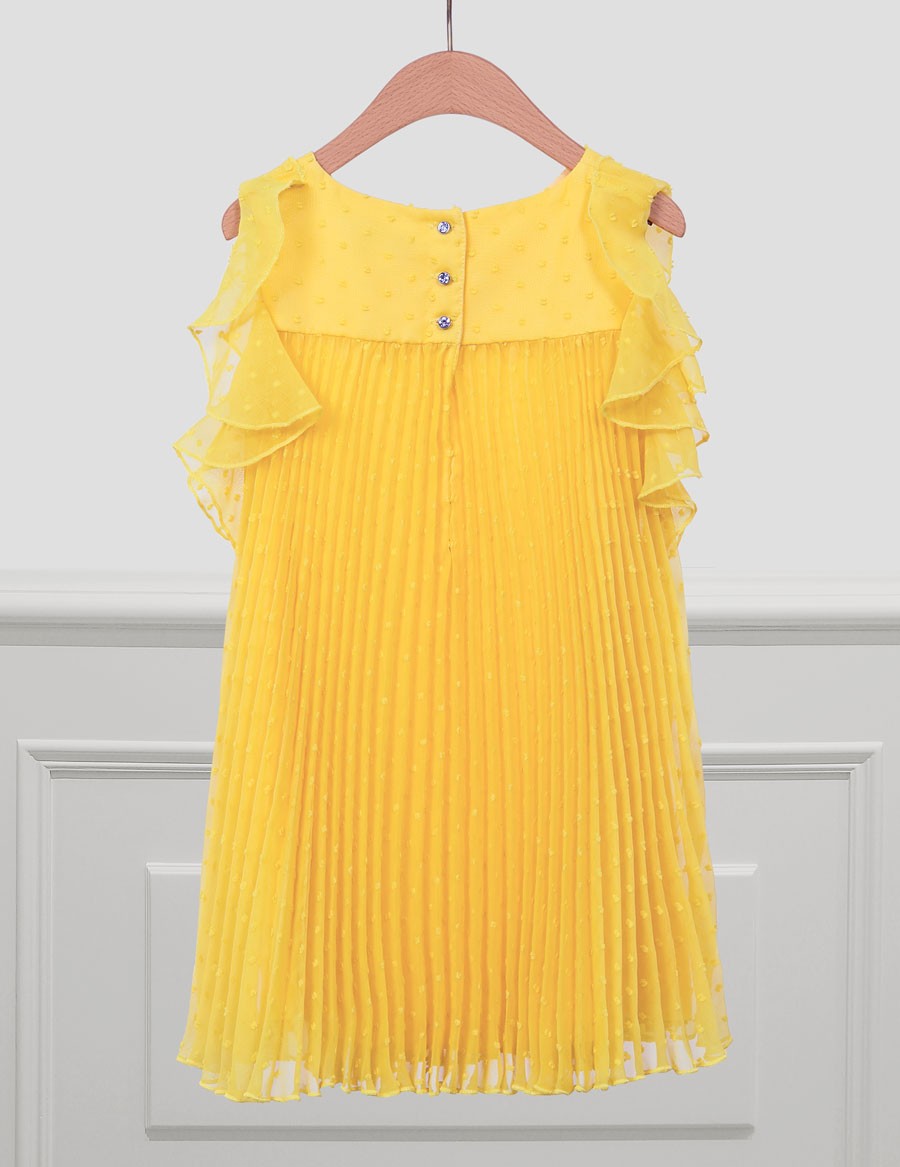 Pleated dress for girls Abel & Lula 5036-60 Yellow
