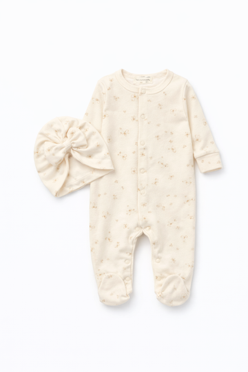 Pajac z czapeczką dziewczęce wanilia Murat Baby 10368-26326