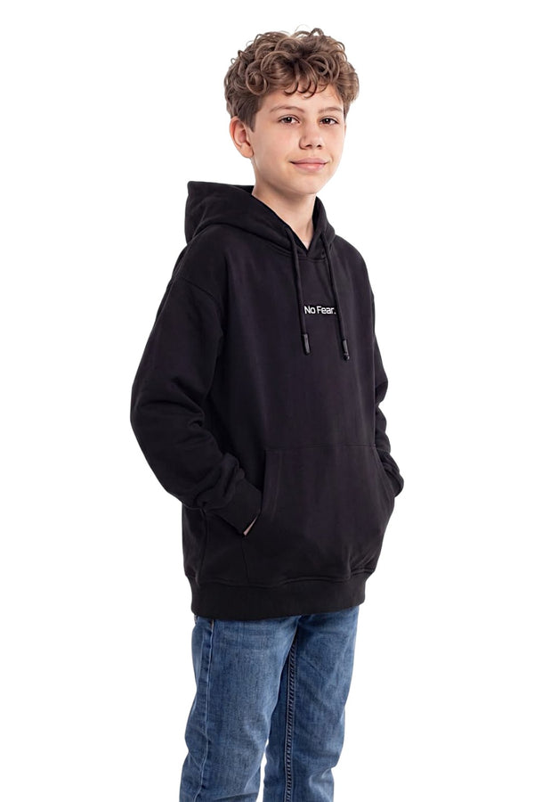 Bluza kangurka nieocieplana chłopięca czarna Lidmar 10446-25826-14