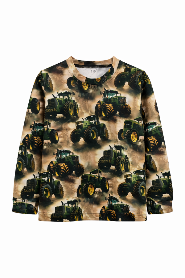 Bluzka traktor druk cyfrowy chłopięca beż Amir 1220-30126-1