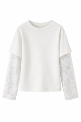 Bluzka elegancka dziewczęca krem Magiel 1223-30126