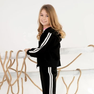 Girls' stripe sweatshirt black Kiz 22225-10124-14