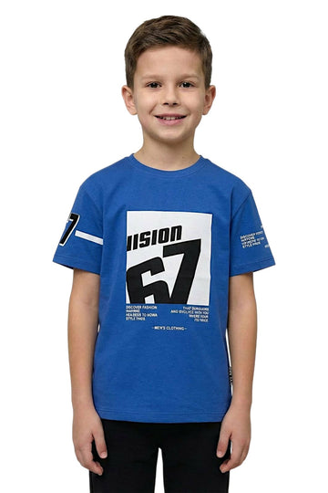 T-shirt chłopięcy morski LMR 1860-21326