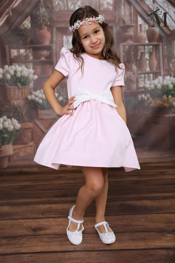 Sukienka kokarda dziewczęca różowa MałaMi 1875-5326-40