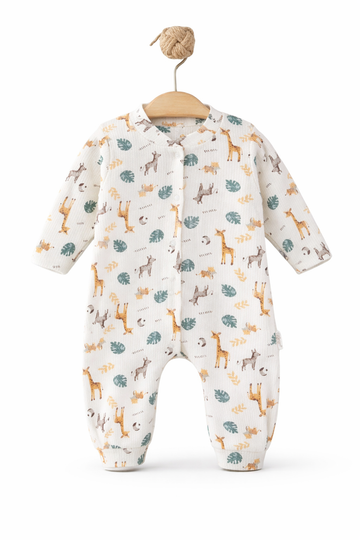 Pajacyk w zwierzątka chłopięcy biały Nayinom 1958-25225