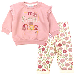 Cotton tracksuit 2 pieces girls pink Mini Word 18478-30924