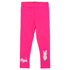 Girls' pink bunny leggings Timi 44148-10924 GKMOD