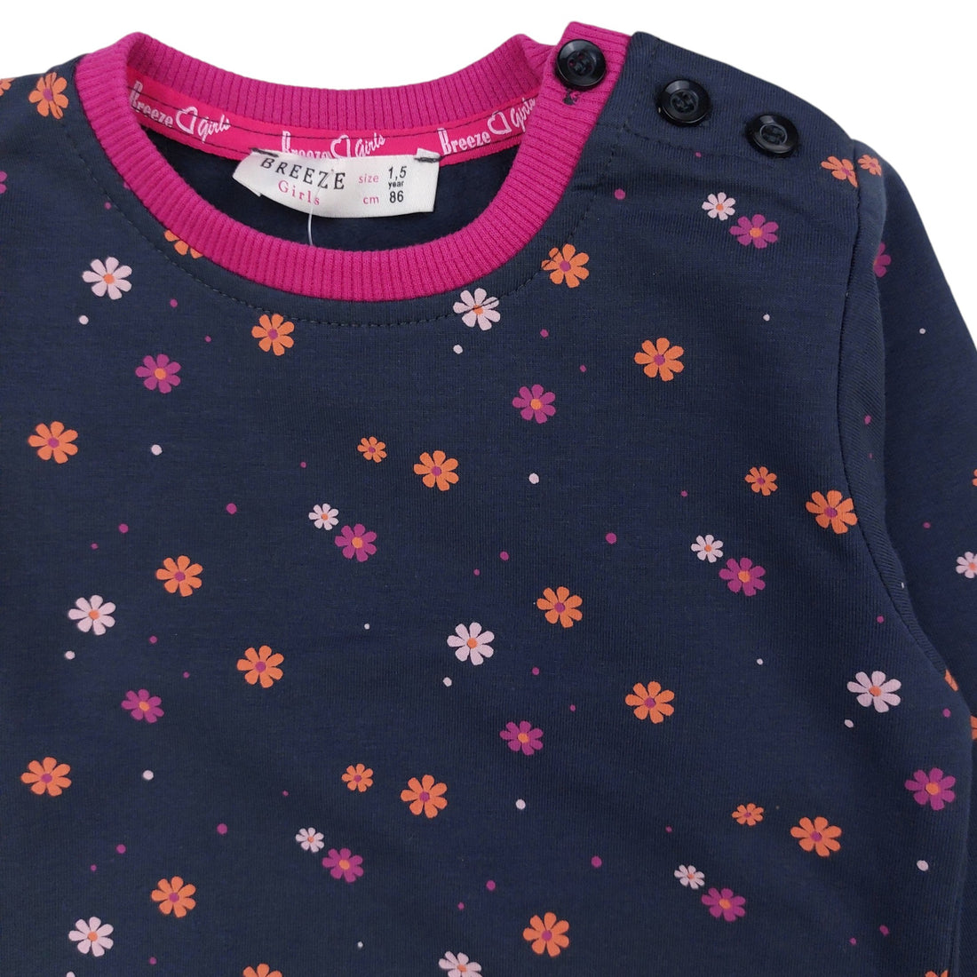 Girl's flower sweatshirt graphite Breeze 19434-10924 GKMOD