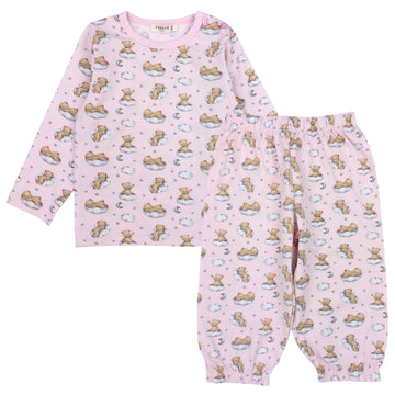 Teddy bear pajamas for girls pink Breeze 19857-23824 GKMOD