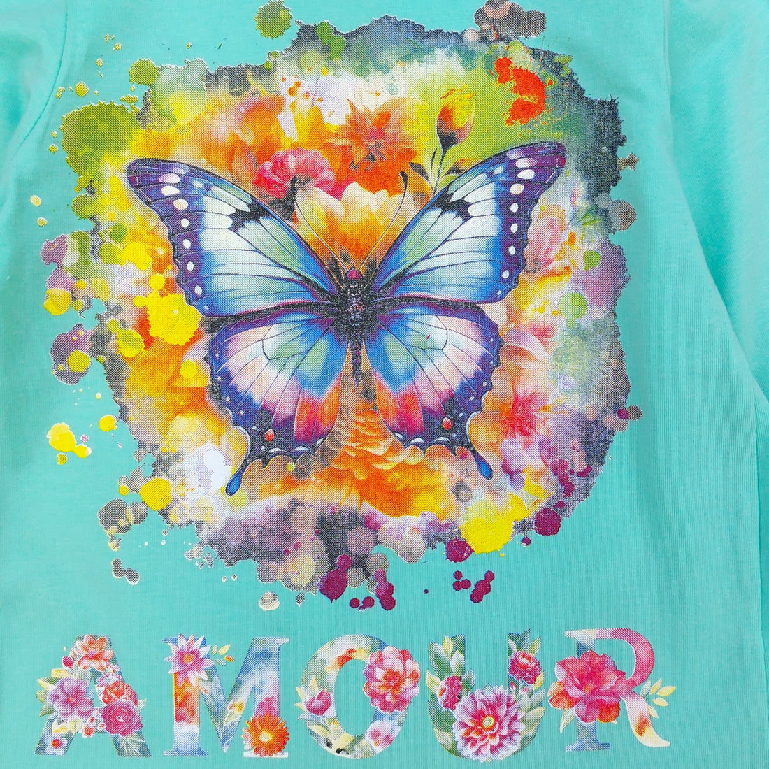 Cotton blouse butterfly girl mint Dassi 24898-19924