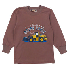 Cotton blouse Excavator boy brown Your Word 864-30924