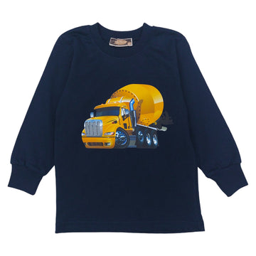 Boy's cotton blouse Concrete mixer navy blue Your Word 864-30924