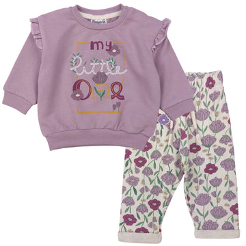 Cotton tracksuit 2 pieces girls purple Mini Word 18478-30924