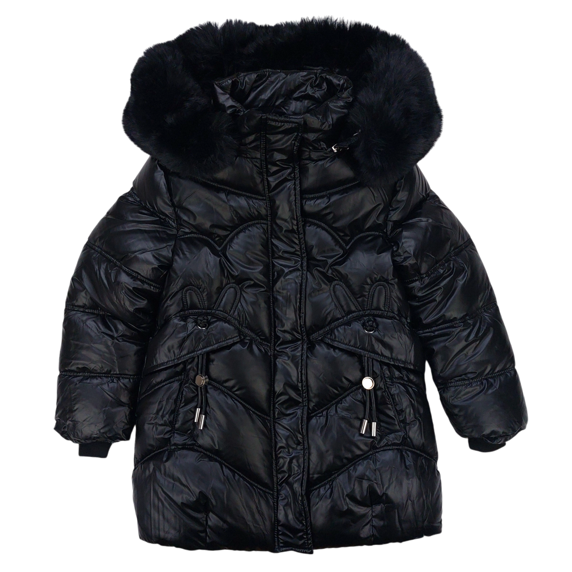 Girls winter jacket black Happy House KK-2201-211024