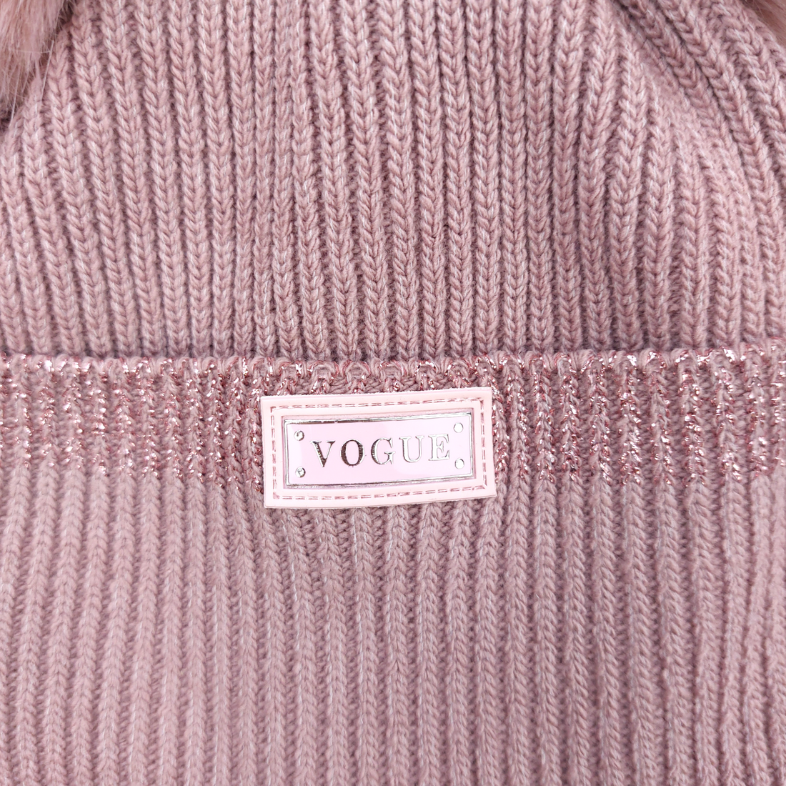 Set of a hat with a snood with a pompom for girls, heather, Ambra J-1-241024-47