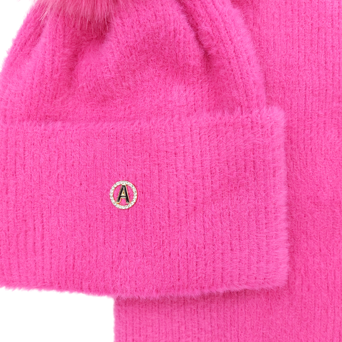 Set of hat with snood alpaca girl fuchsia Ambra N-27-241024-21