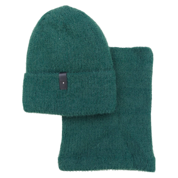 Set of hat with snood alpaca girl green Grans KA-27-241024-48