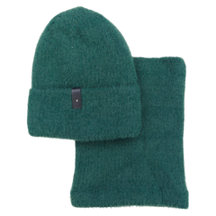 Set of hat with snood alpaca girl green Grans KA-27-241024-48