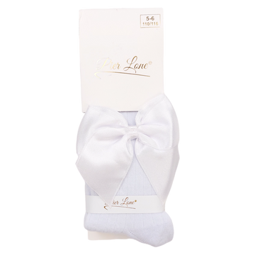 Girls' bow tights white Pier Lone 743-161024