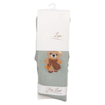 Teddy bear scented tights for girls mint Pier Lone 1718-10924 GKMOD