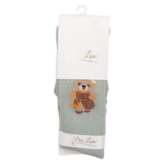 Teddy bear scented tights for girls mint Pier Lone 1718-10924 GKMOD