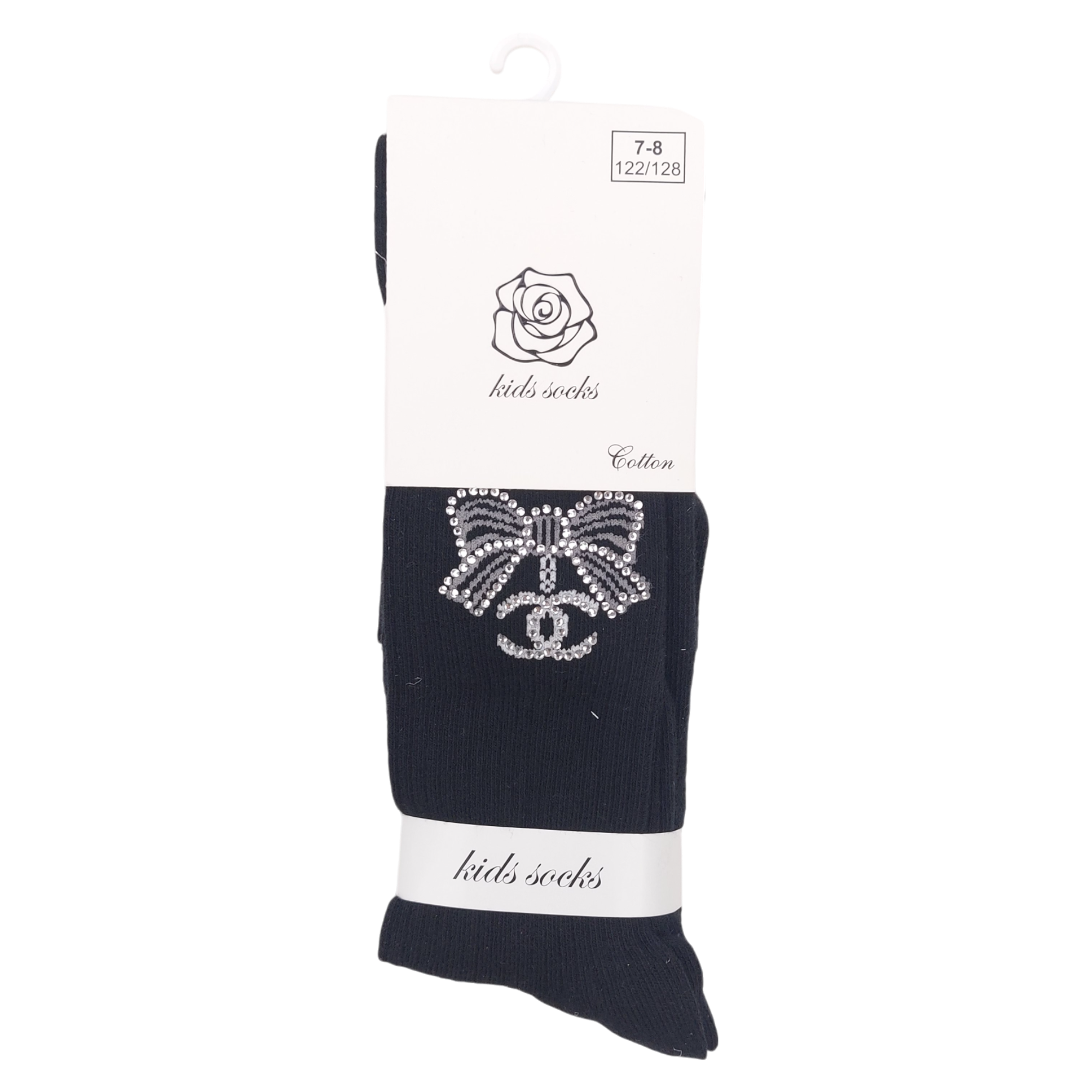 Girls' bow tights black Kids Socks 1720-191024-14