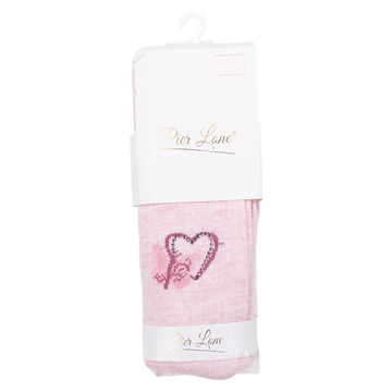 Girl's pink scented heart tights Pier Lone 1634-191024-40