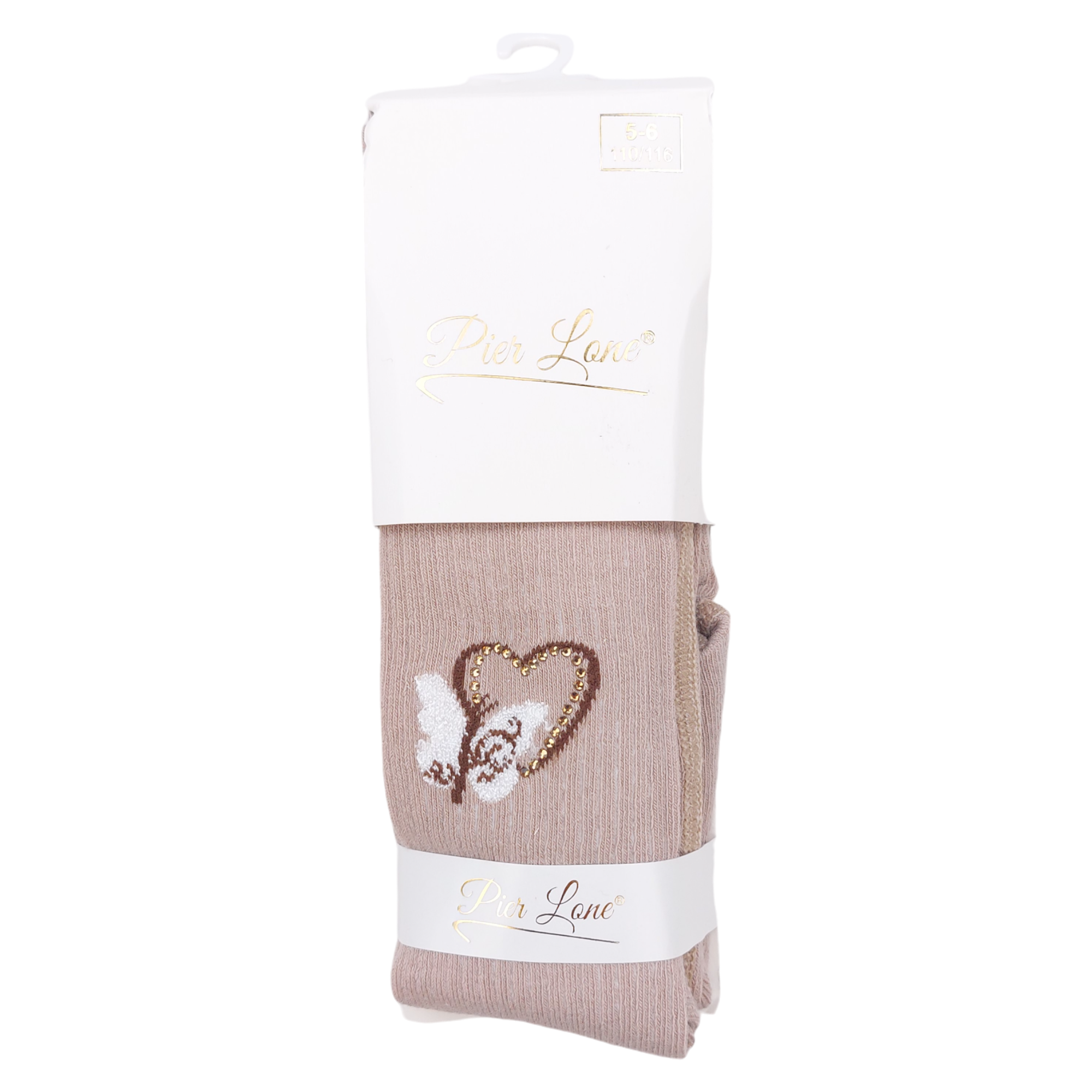 Girl's scented heart tights cappuccino Pier Lone 1634-191024-7