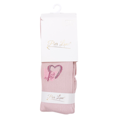 Girl's scented heart tights powder pink Pier Lone 1634-191024-39