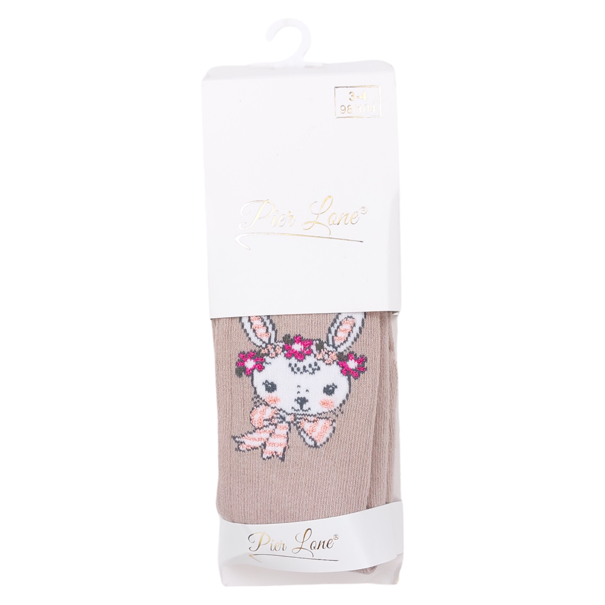 Bunny scented tights for girls cappuccino Pier Lone 1748-191024-7