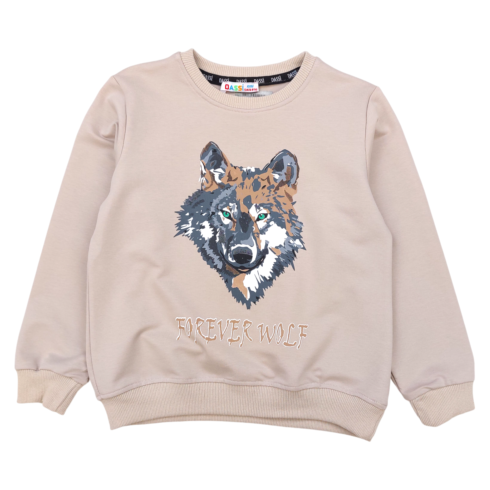 Thin blouse with wolf for boys beige Dassi 24928-231024