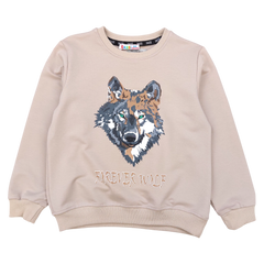 Thin blouse with wolf for boys beige Dassi 24928-231024