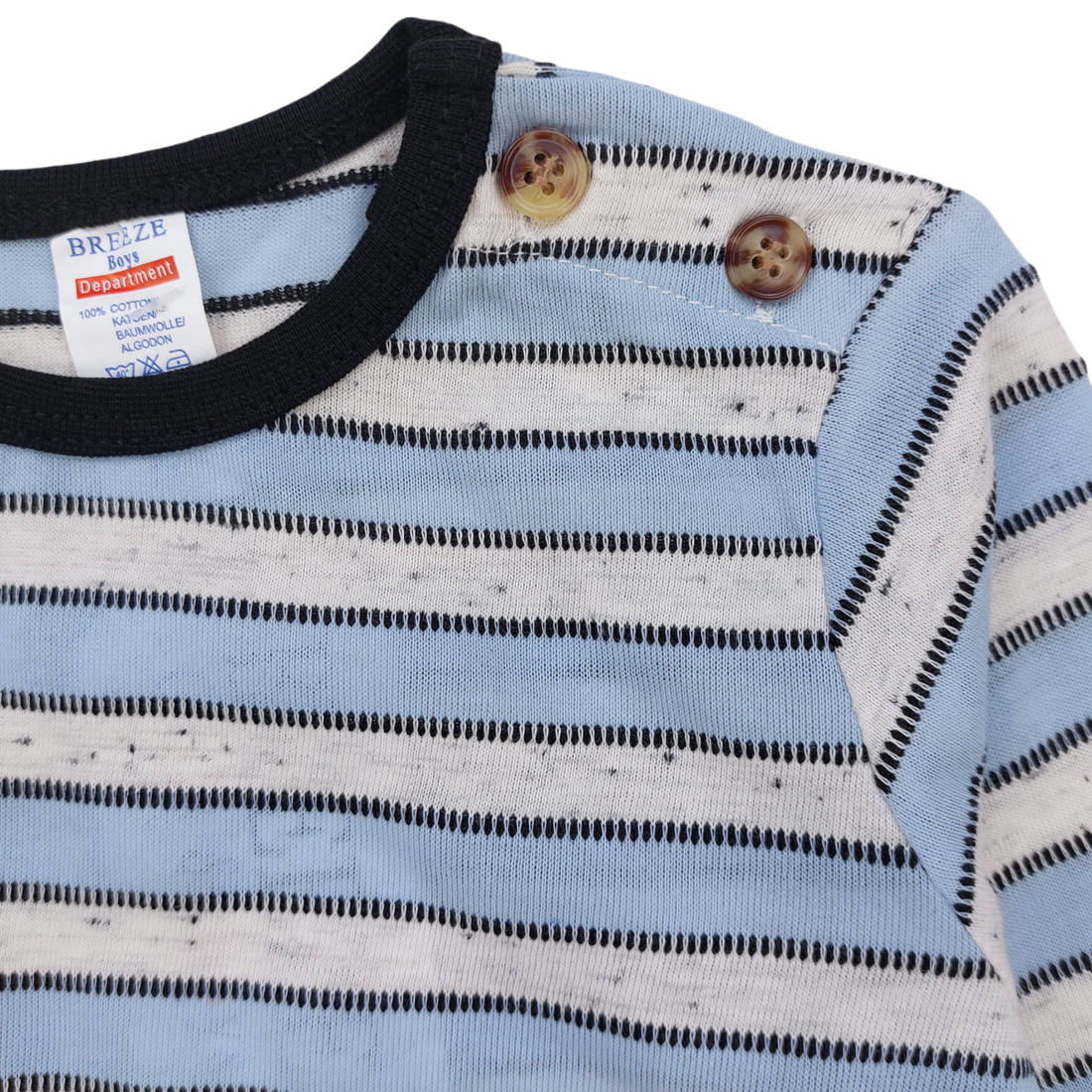 Boy's striped cotton blouse blue Breeze 3332-191024-35