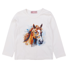 Cotton blouse Horse girl cream Your Word 5462-191024-28