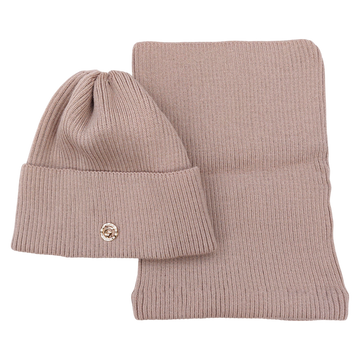 Set of hat and scarf for girls beige Grans BC24-41124-1