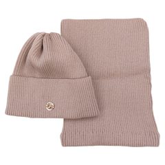 Set of hat and scarf for girls beige Grans BC24-41124-1