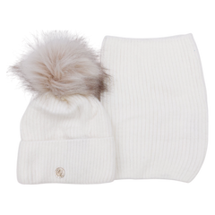 Set of hat and scarf for girls cream Grans K-33-41124-28