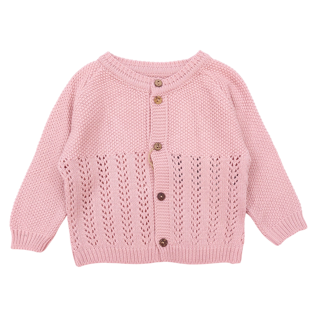 Openwork sweater set for girls powder pink Becol 7042-151124-39