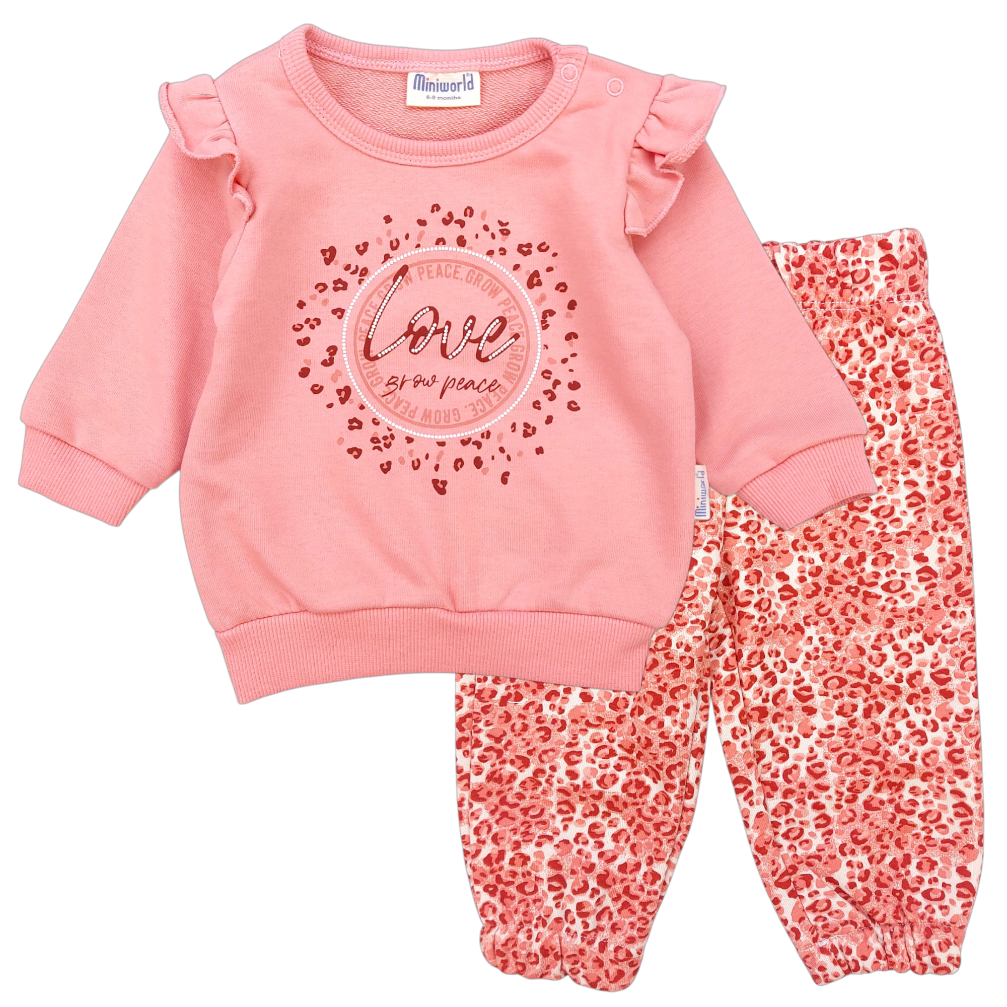 Tracksuit sweatshirt and pants for girls fango Mini Word 18481-271124-19