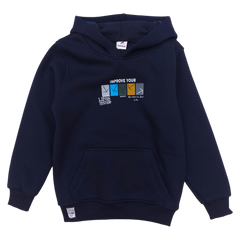 Boy's insulated hoodie navy blue Poyraz 70007-271124-23