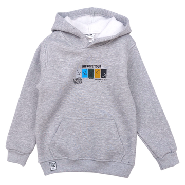 Boy's insulated hoodie ash Poyraz 70007-271124-37