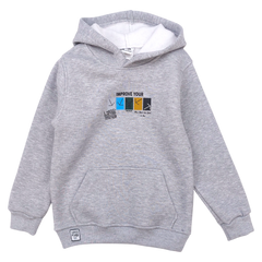 Boy's insulated hoodie ash Poyraz 70007-271124-37